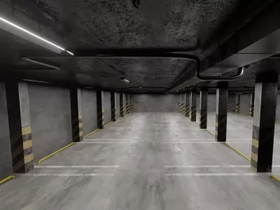 Parking empty garage 3D model