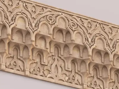 Classic Islamic Muqarnas Cornice 003 3D model
