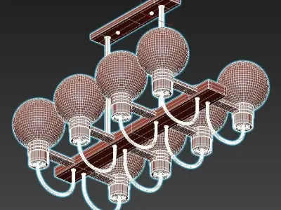 mohave-lsp-8397 chandelier with six glass globes hanging from... 3D model