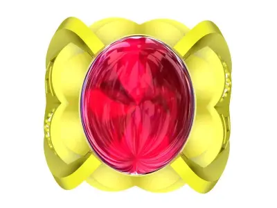 Luxury Floral Ruby Ring for Men 5401 3D print model