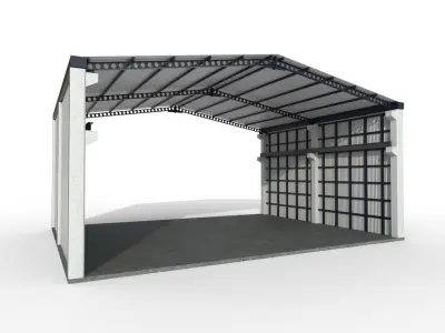 Hangar M02 Low-poly 3D model