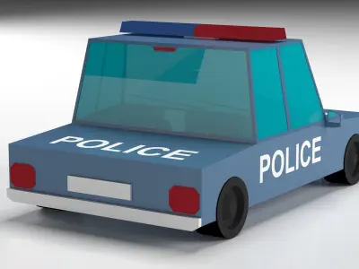 Police Car Low-Poly 3D Model Free low-poly 3D model