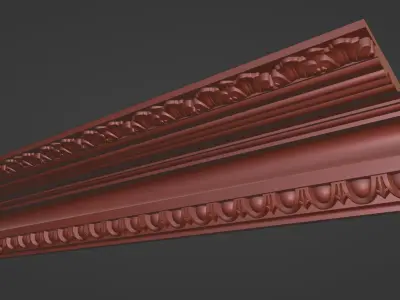 Decorative Crown Molding 3D model 002 Low-poly 3D model Low-poly 3D model
