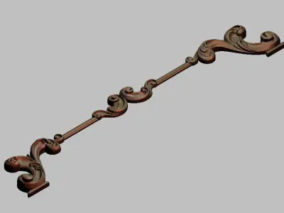 Decor 8 ornate door handle 3D print model