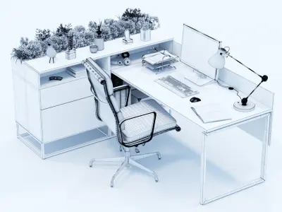 Office desk 3D model