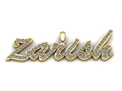 Zarish Name diamond Pendant 3d Printable Model 3D print model