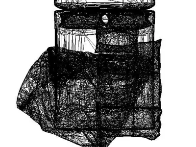 Curved Modern Leather Bed  Low-poly 3D model