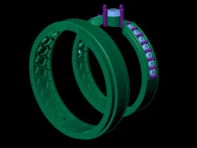 wedding ring 3D print model 10