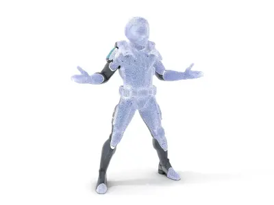 Futuristic SciFi Soldier Rigged and Animated Character Model Low-poly 3D model