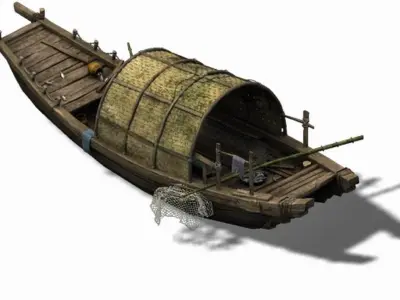 Game Pier - Fishing Boat 2702 3D model