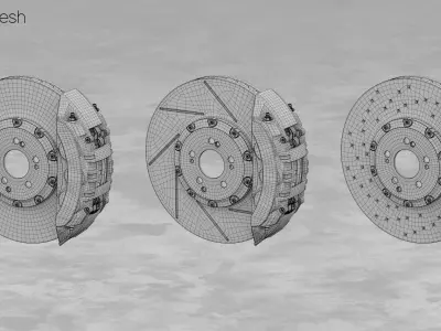Brembo 402x39 6 Piston Brake 3D Model 3D model
