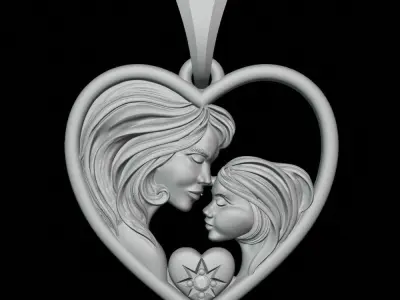 Mother-daughter 3D print model