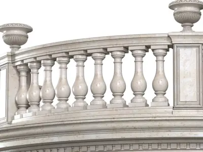 Classic Round balcony 3D model