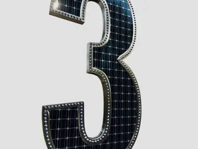 Solar Panel Number - 3 3D model