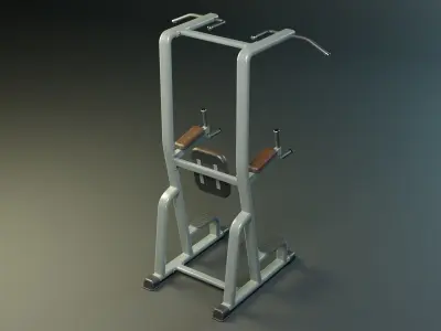 Power tower dip station PBR Low-poly 3D model