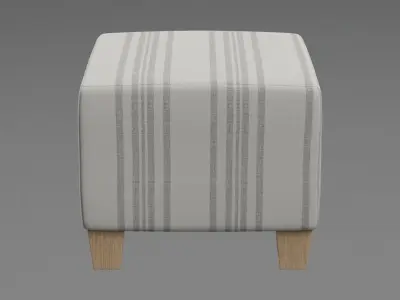 McKenzie Ottoman philip stripe neutral Low-poly 3D model