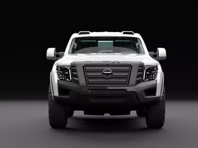 Nissan 4x4 Car Metallic White Low-poly 3D model