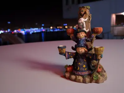 0002-01 Large Multi-Candle Holder Low-poly 3D model