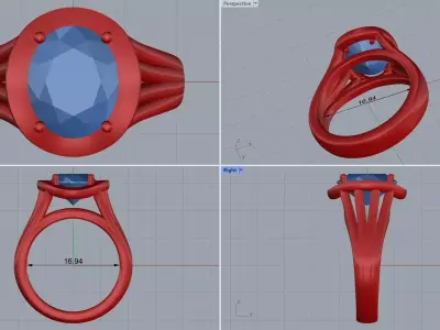 ring woman  3D print model 49