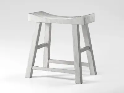 Old Wooden Chair Low-poly 3D model