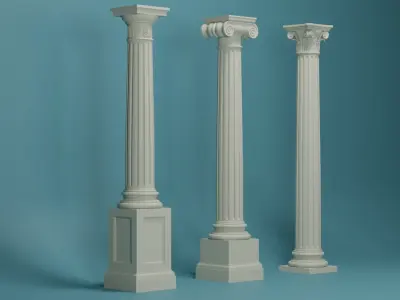 Classical columns 3D model