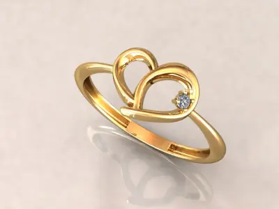 Heart ring 7 3D print model