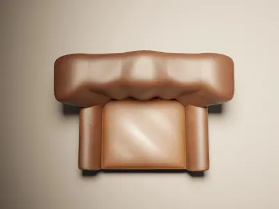Old Leather Umchair  3D model