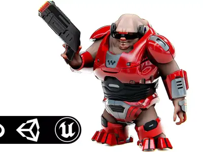 ALIEN TROOPER X-8  Rigged for Unreal Engine - Unity - MIXAMO 3D model