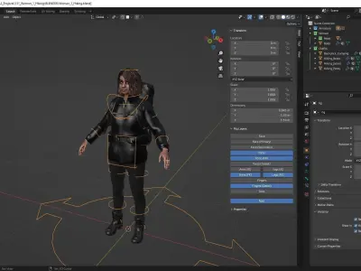 Woman Backpacker - Modular - Rigged Low-poly 3D model
