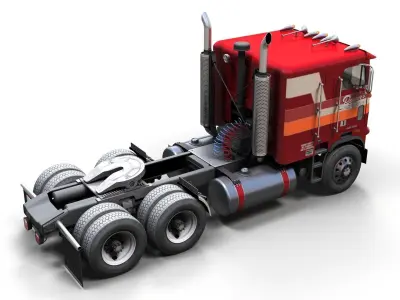 Freightliner FLT 1980 Low-poly 3D model