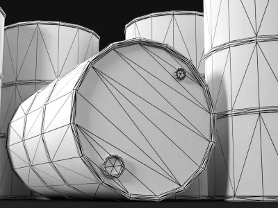 Barrel two rusty barrels Free low-poly 3D model