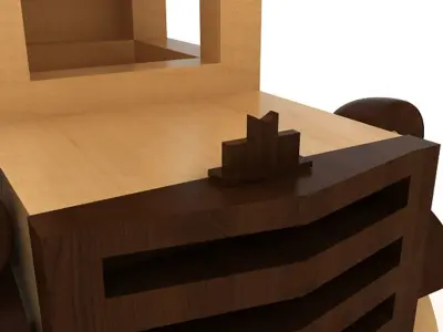 Wooden Toy Car  Low-poly 3D model