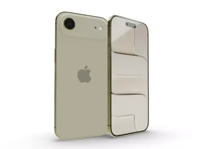 iPhone Air Shown in Light Gold Low-poly 3D model