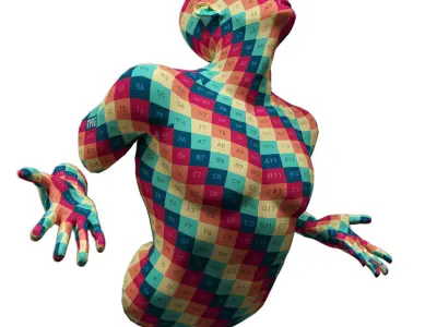 human sculpture wall art 01 3D model