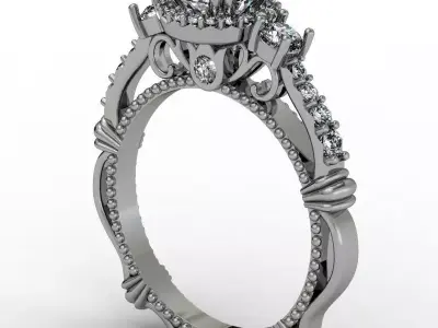 Fantasy luxury engagement ring 3D print model
