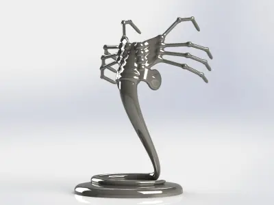 Alien Facehugger car hood figure with custom logo 3D print model