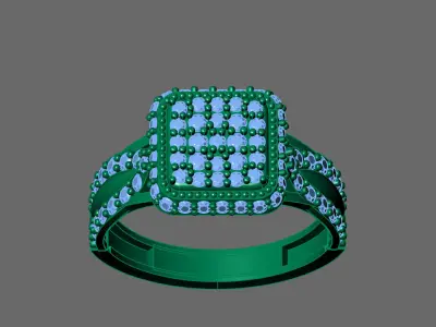 Womens Rings With Stone Ring Ready STL 3DM Models Rings women 3D print model