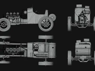 Vintage Racing Car Free low-poly 3D model