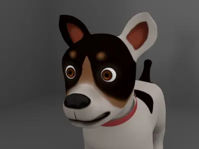 Dog Cartoon Rigged 3D model