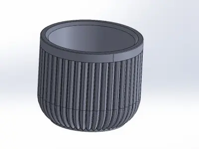 straight lines pattern vase 3D print model