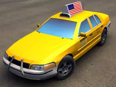 American Taxi Low-poly 3D model