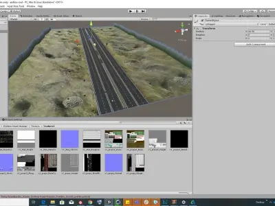 low poly Modular endless race track PBR snow desert green Low-poly 3D model