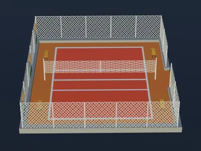 Volleyball Stadium - India Low-poly 3D model
