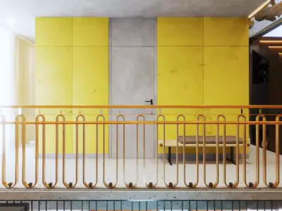 Modern Warm House 2 floor Interior Low-poly 3D model