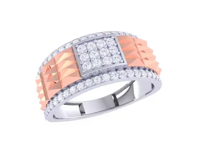 Mens gemstone diamond men Ring with details images 35 3D print model