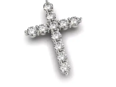 G0504 diamond cross pendant 3D print model