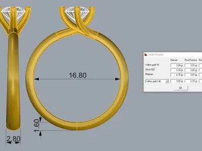 Jewelry Gold ring  3D print model