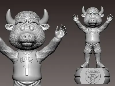 NBA - CHICAGO BULLS BASKETBALL MASCOT STATUE - 3D PRINT 3D print model