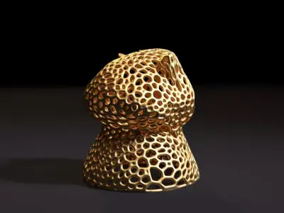 Cat hooded Voronoi 3D print model