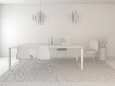 Table chair decorative SET 104 3D model